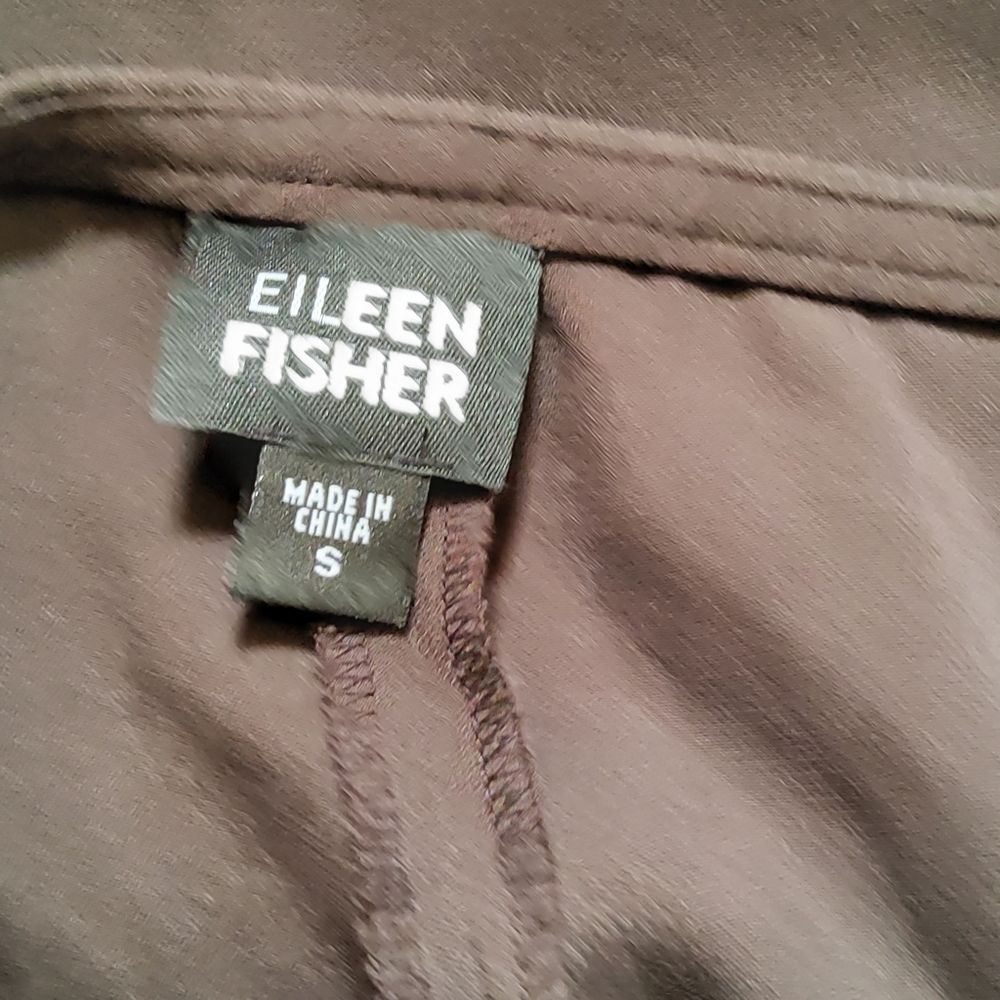 Eileen Fisher Silk Slouchy Pants Size S Brown New - Picture 8 of 8